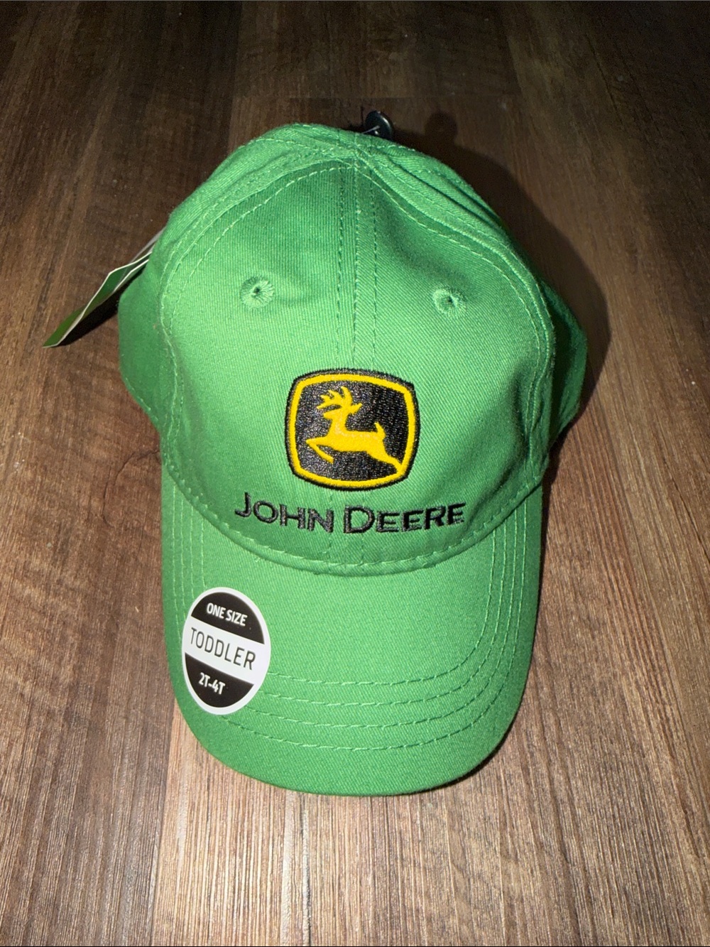 John Deere Toddler Size 2t-4t Hat Kids Green Stretch Baseball Cap NWT